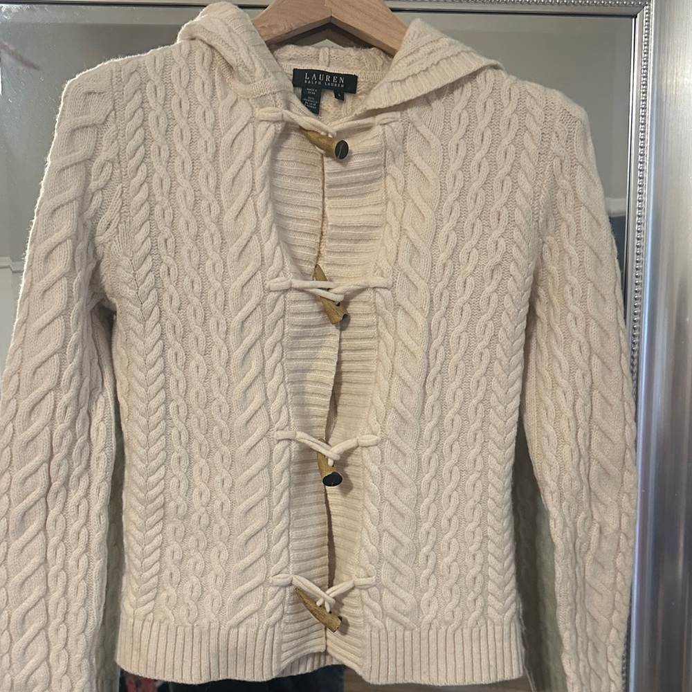 Ralph Lauren Cream Cable Knit Cardigan